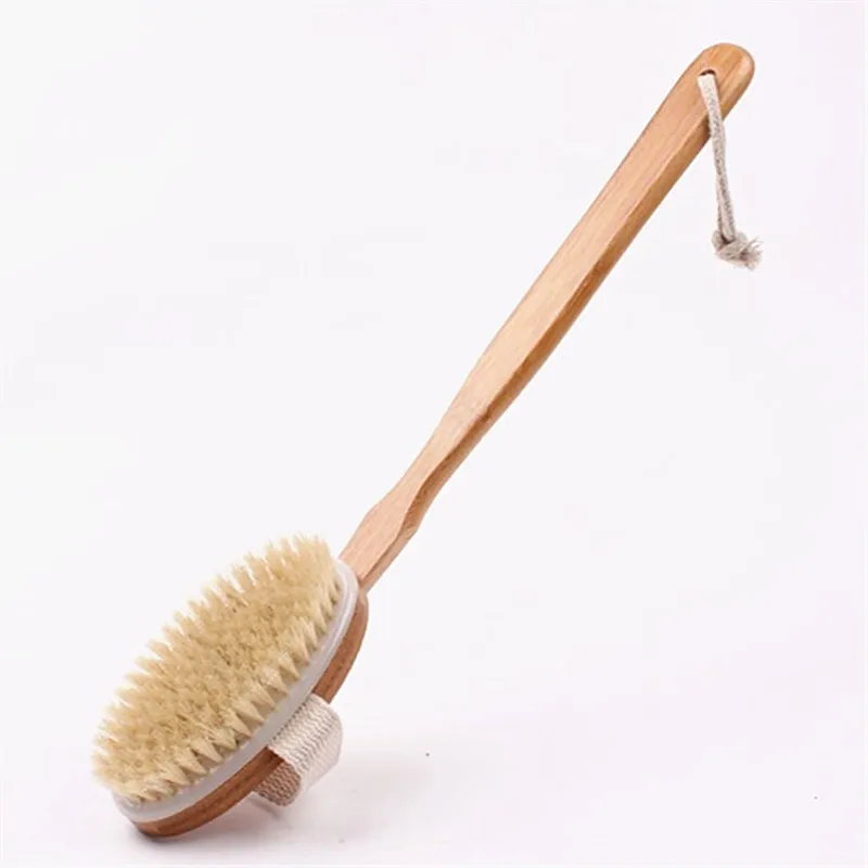 

Natural Bristle Bath Brush Exfoliating Wooden Body Massage Shower Brush SPA Woman Man Skin Care Dry Body Brush