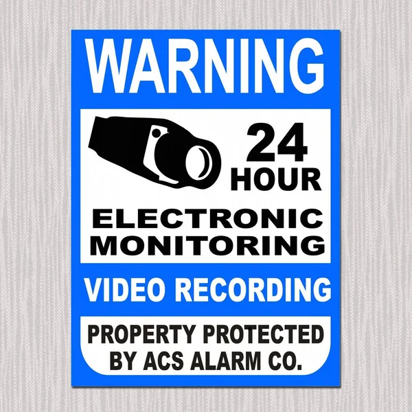 

Warning Blue 24 Hour Video Electronic Monitoring Video Recording Tin Sign Metal Sign Metal Poster Metal Decor