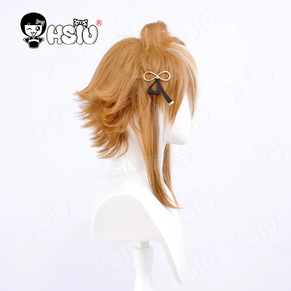 Gorou Cosplay wig game Genshin Impact Cosplay HSIU Brown and white mixed color short hair Free wig Cap Genshin Impact wig