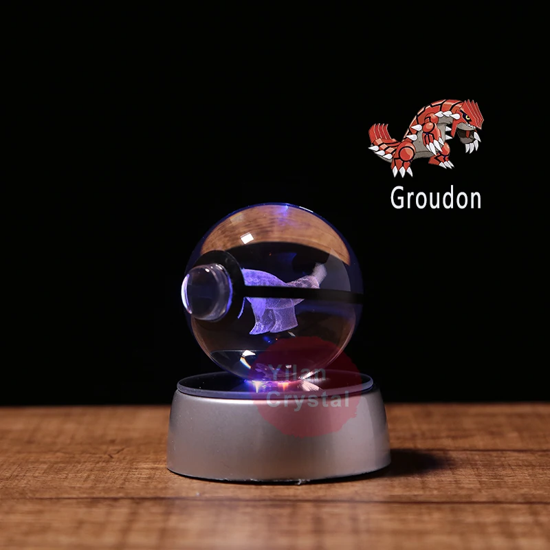 3d лазерной Groudon с светодиодный светильник для подарка Pokemon Go украшением в виде