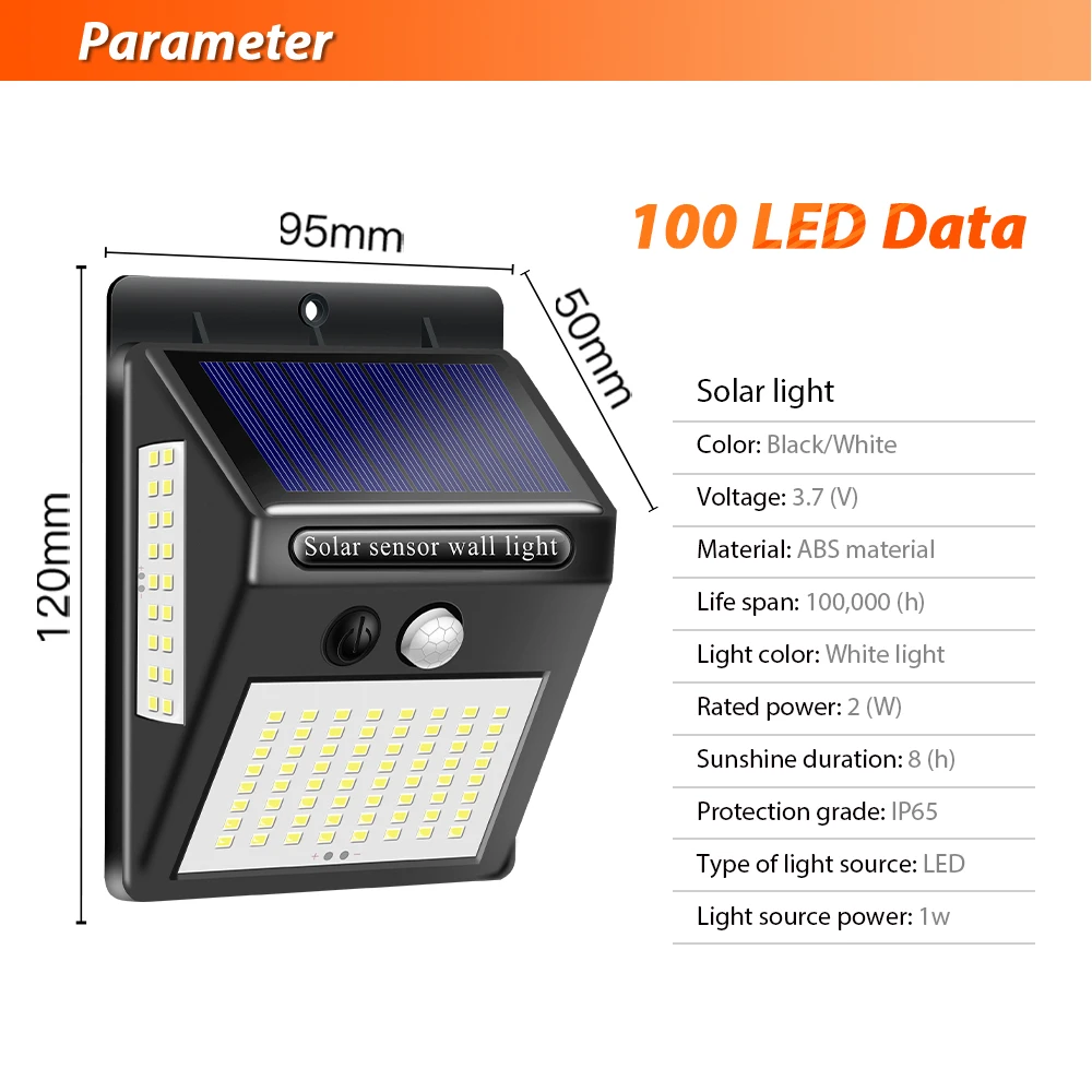 Уличный фонарик с питанием от солнечной батареи и датчиком движения суперъяркий