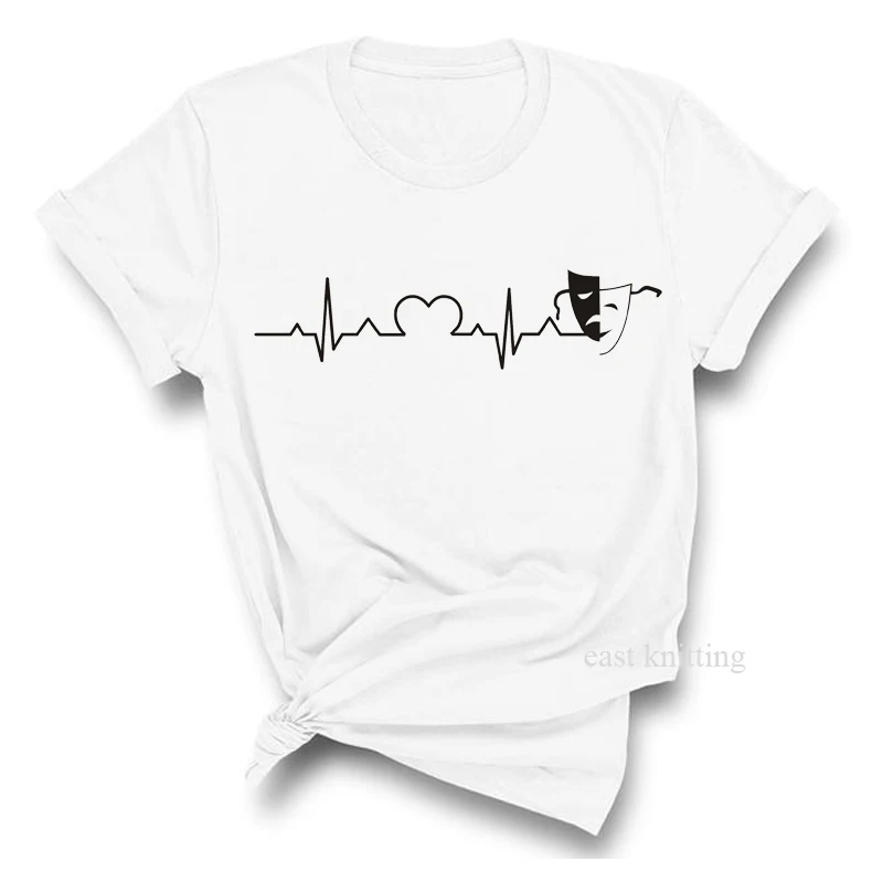 0969-white Heartbeat Lifeline, собачья Лапка, кошачья лапка, женская футболка, Halajuku, повседневная забавная футболка, унисекс, для девушек, топ, футболки, хипстер, Прямая поставка - Цвет: 0969-white