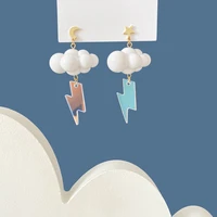 new fashion creative cute cartoon cloud reflection lightning dangle earrings for women jewelry gifts