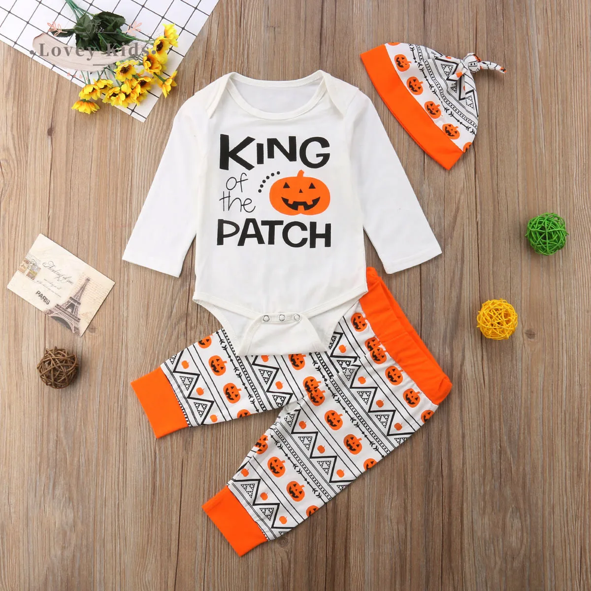 

Боди детское оранжевое с буквенным принтом, 3 шт.