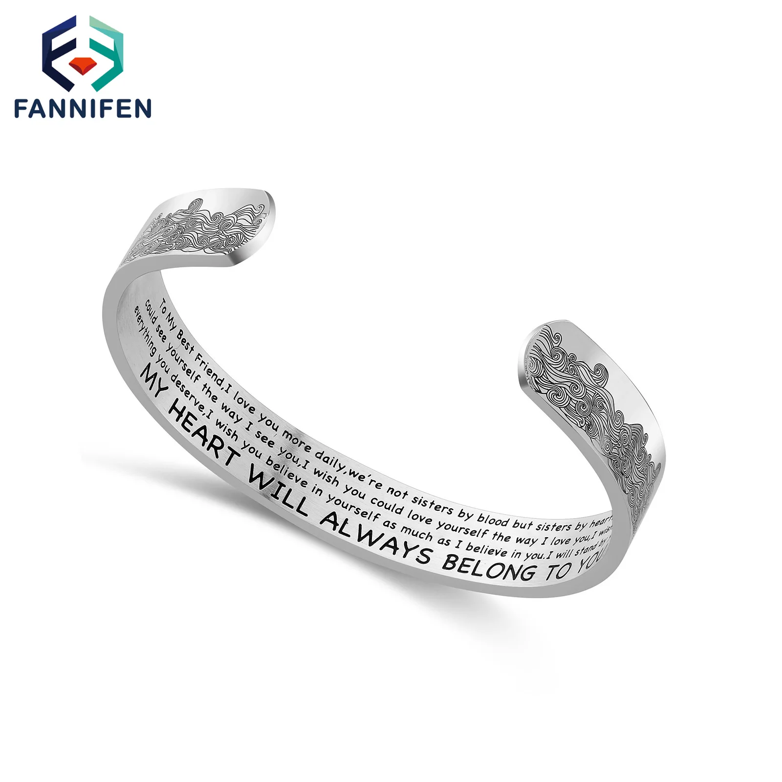 

2021 Trend Stainless Steel Open Bracelet For Women Fashion Gifts For friends Jewelry Accessories Wholesale Friendship Forever