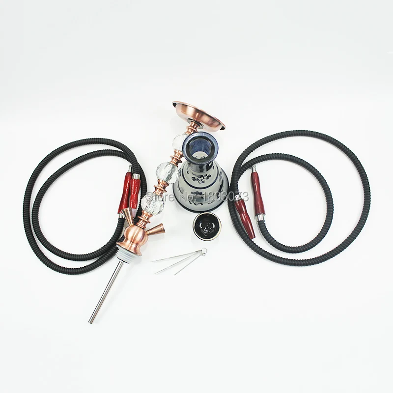 

A Iron shisha big sale hukka one or two pipes sheesha glass chicha hookahs