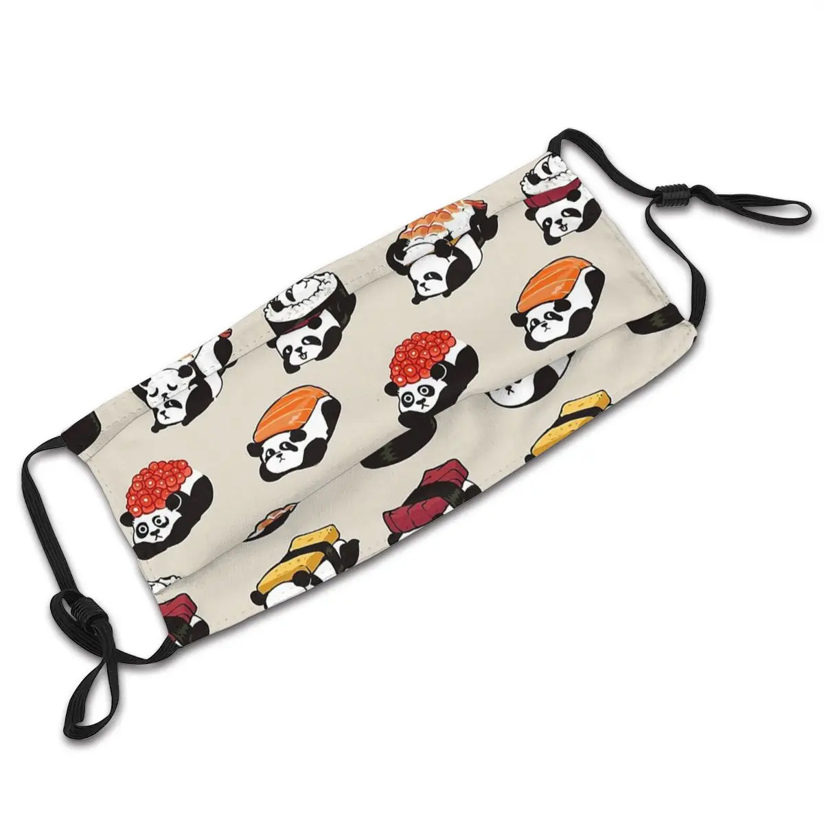 

Sushi Panda Reusable Face Mask Food Dustproof Mask With Filters Protection Mask Respirator Mouth Muffle