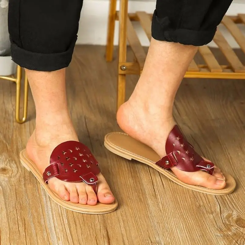 RIZABINA/женские тапочки размера плюс 35-43 Летние туфли на плоской подошве Женские