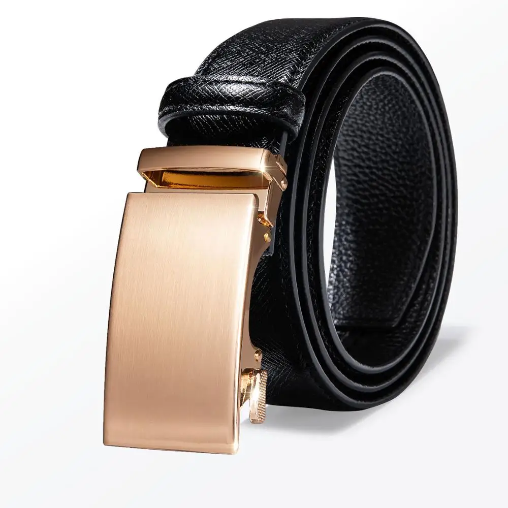 

Gold Fahsion Design Belt Men Top Quality Genuine Luxury Leather Belt For Men Black Strap Male Metal Automatic Buckle Barry.Wang