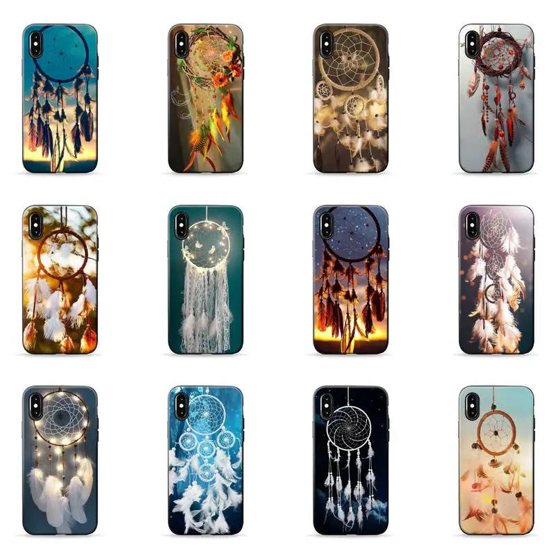 

Dream Catcher Good Luck Feather Phone Case for iPhone 7 8 11 12 Pro X XS Max XR Samsung A S 10 20 30 50 70 Plus pro funda