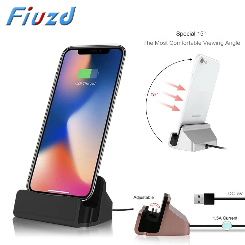 Зарядная док-станция 2 в 1 с USB-кабелем для iPhone X XS Max XR 6 6S 7 8 Plus 5 SE | Мобильные
