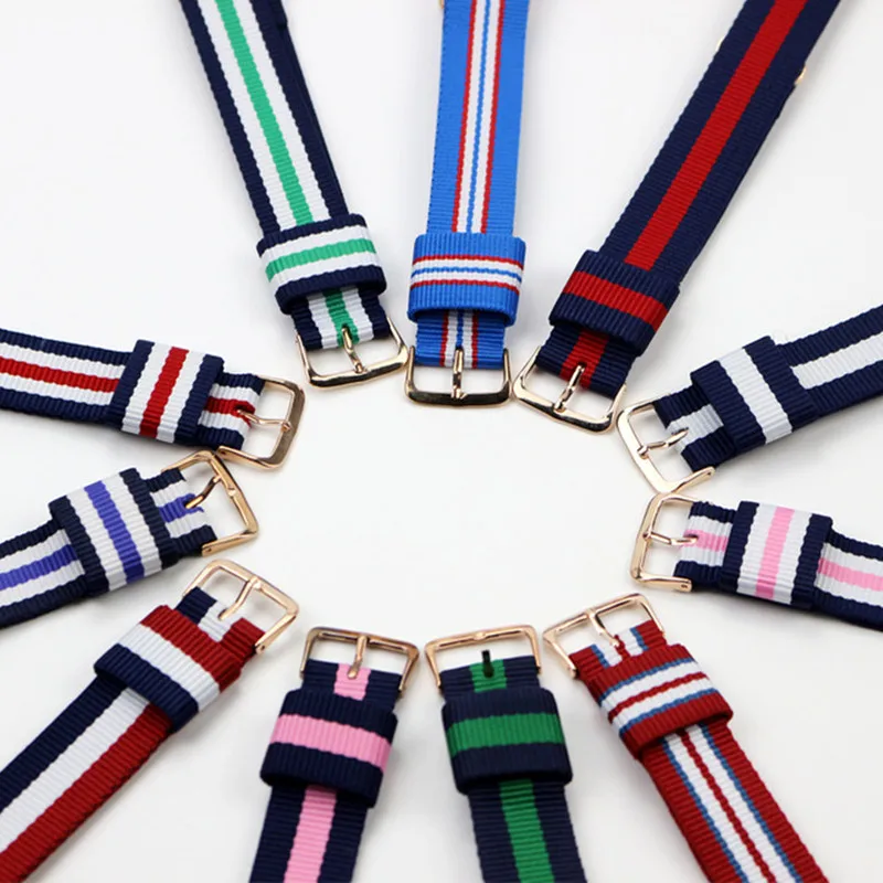 Ремешок нейлоновый водонепроницаемый для наручных часов браслет мужчин и женщин