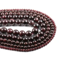 natural stone beads dark red garnet 4681012mm round ball loose beads for jewelry making necklace diy bracelets accessories