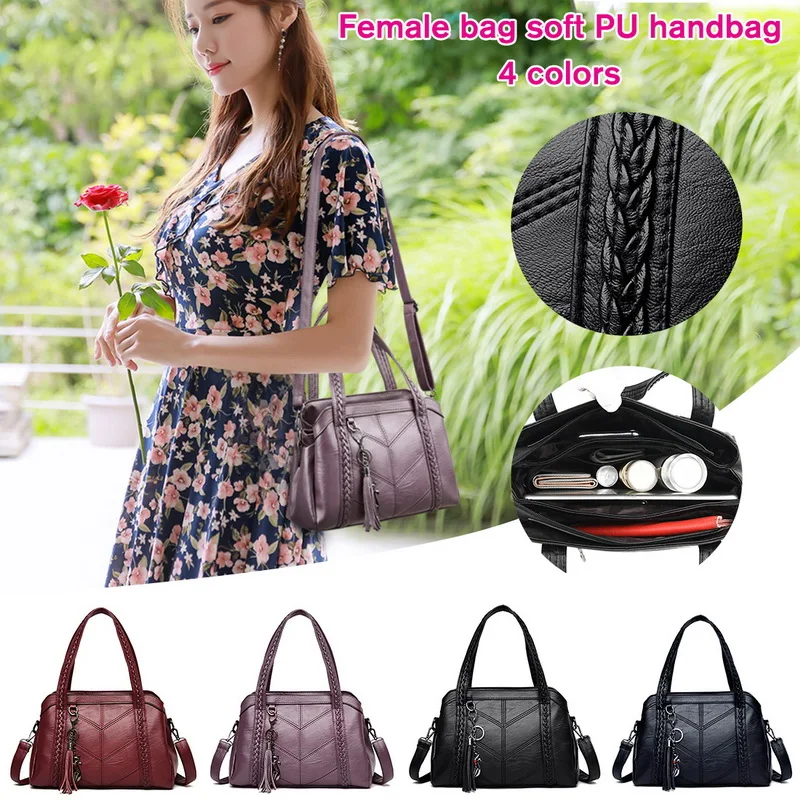 2020 Women Handbag Genuine Leather Tote Bags Tassel Luxury Shoulder Ladies Handbags Fashion | Багаж и сумки