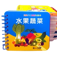 12pcsbook set vegetables fruitchinese learning word card learning card early childhood education children game word pocket card