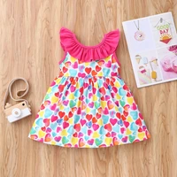 kids dresses for girls baby girl dress colorful print ruffles sleeveless girls dress fashion clothes baby clothes summer 0 18m