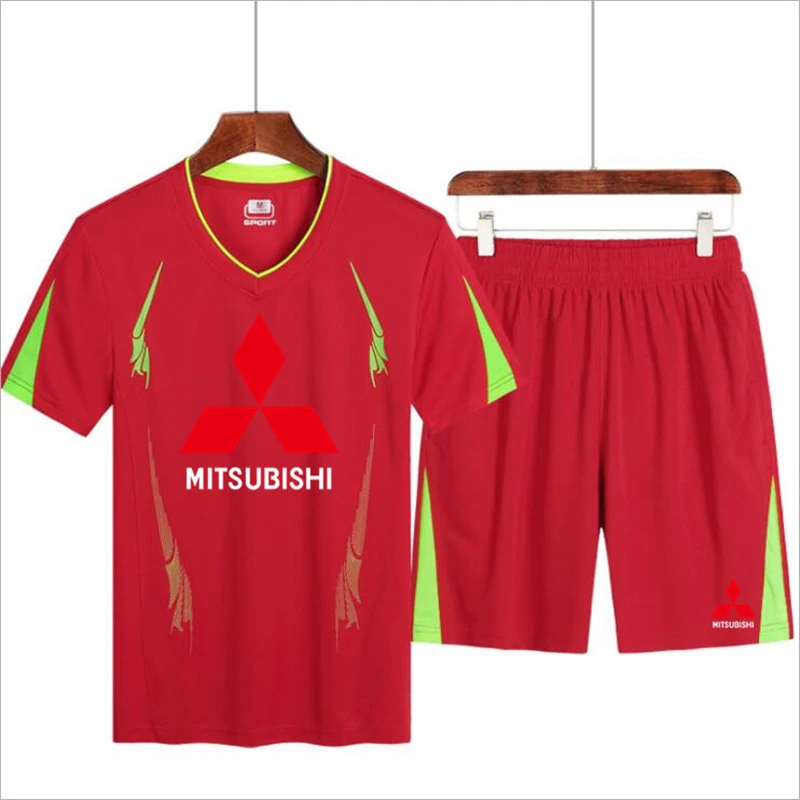 

2021 New Mitsubishi Car LOGO Men's Summer Hot Sale Printed T-shirt + Shorts Sports Casual Suit Short Sleeve 2-Piece Set