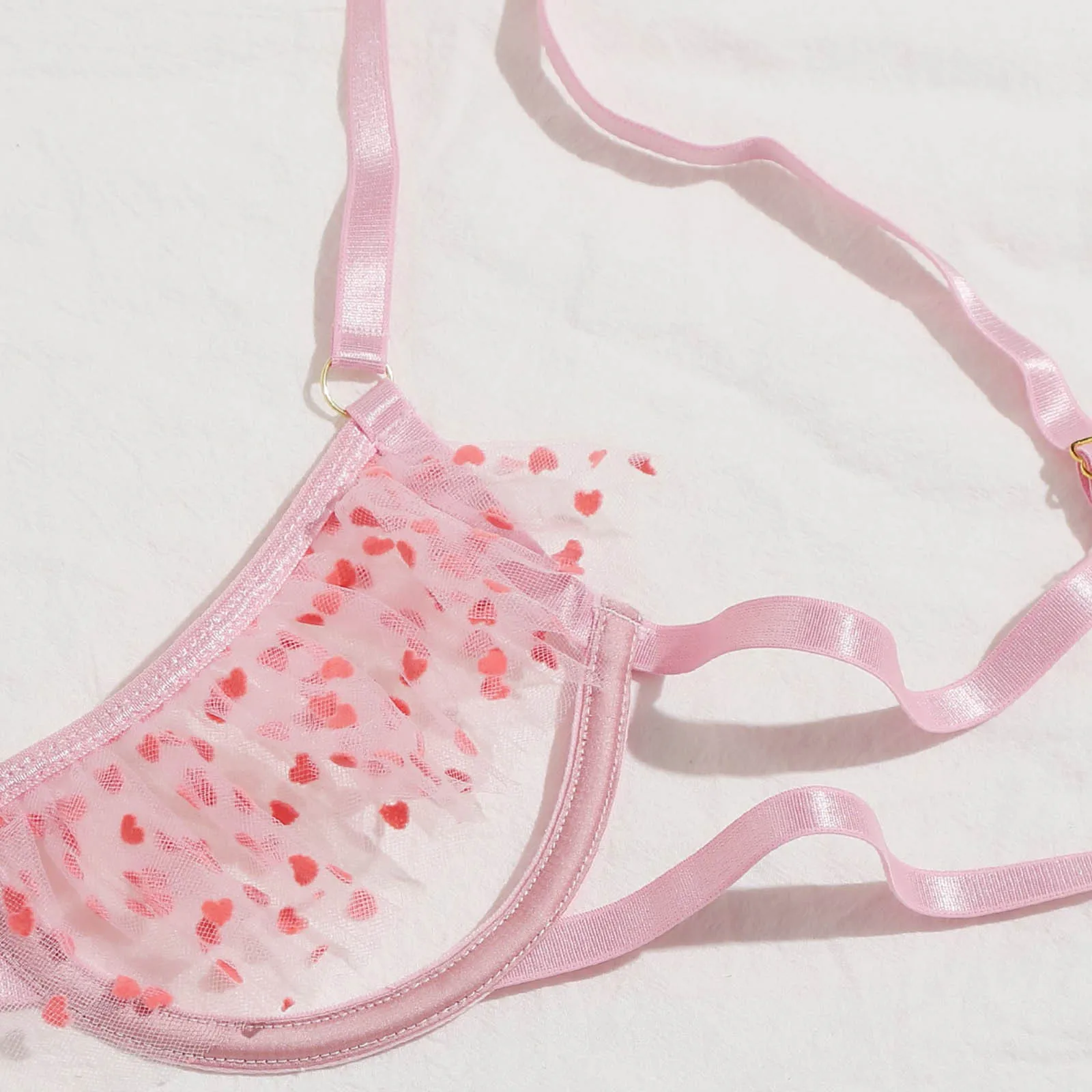 

Lingerie Set Erotic Butterfly Wireless Bra and Low Waist Panties Lace Lingerie Pink Fashion Lenceria Hollow See Through Panty 40