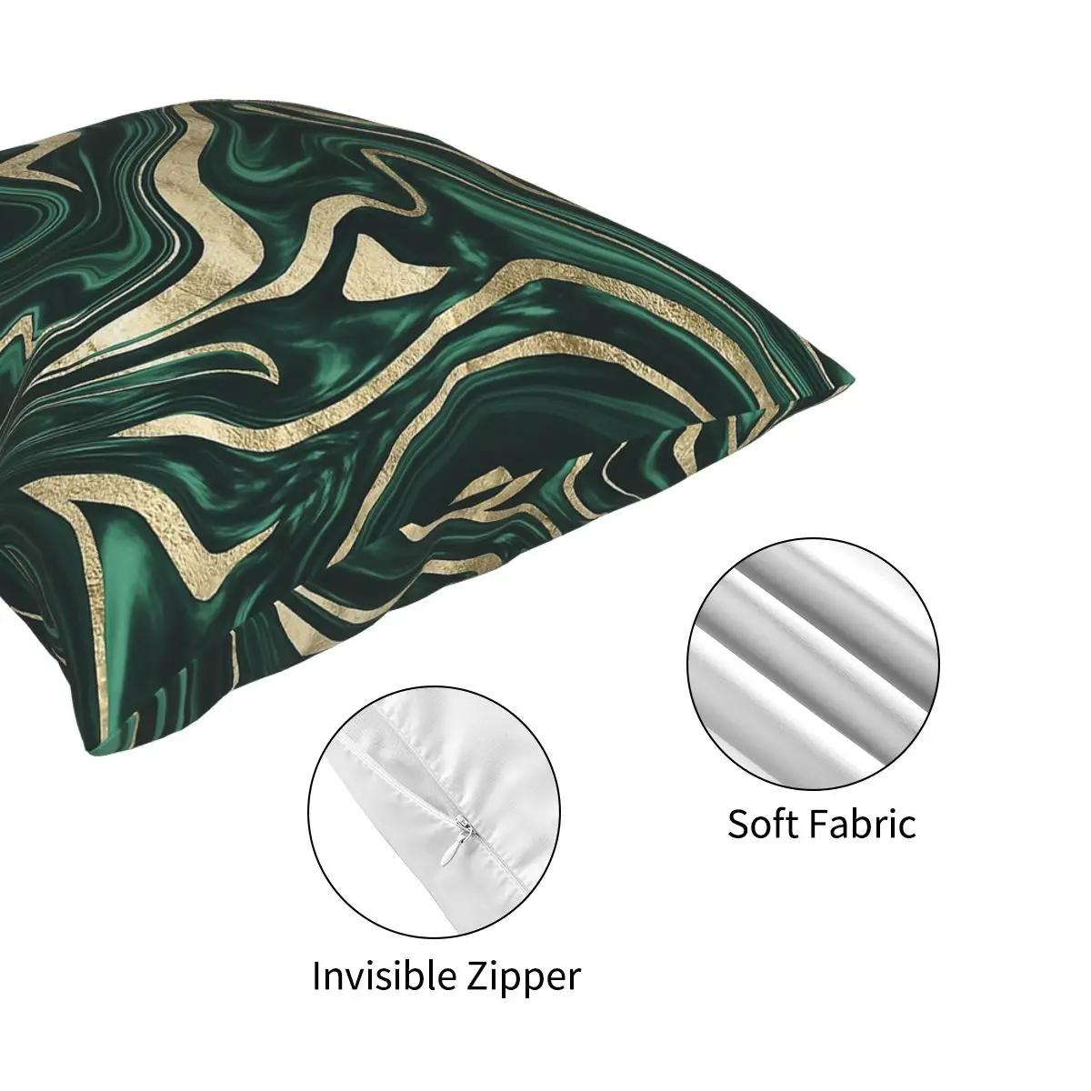 Изумрудно-Зеленая черная Золотая мраморная наволочка домашний декор с мраморной