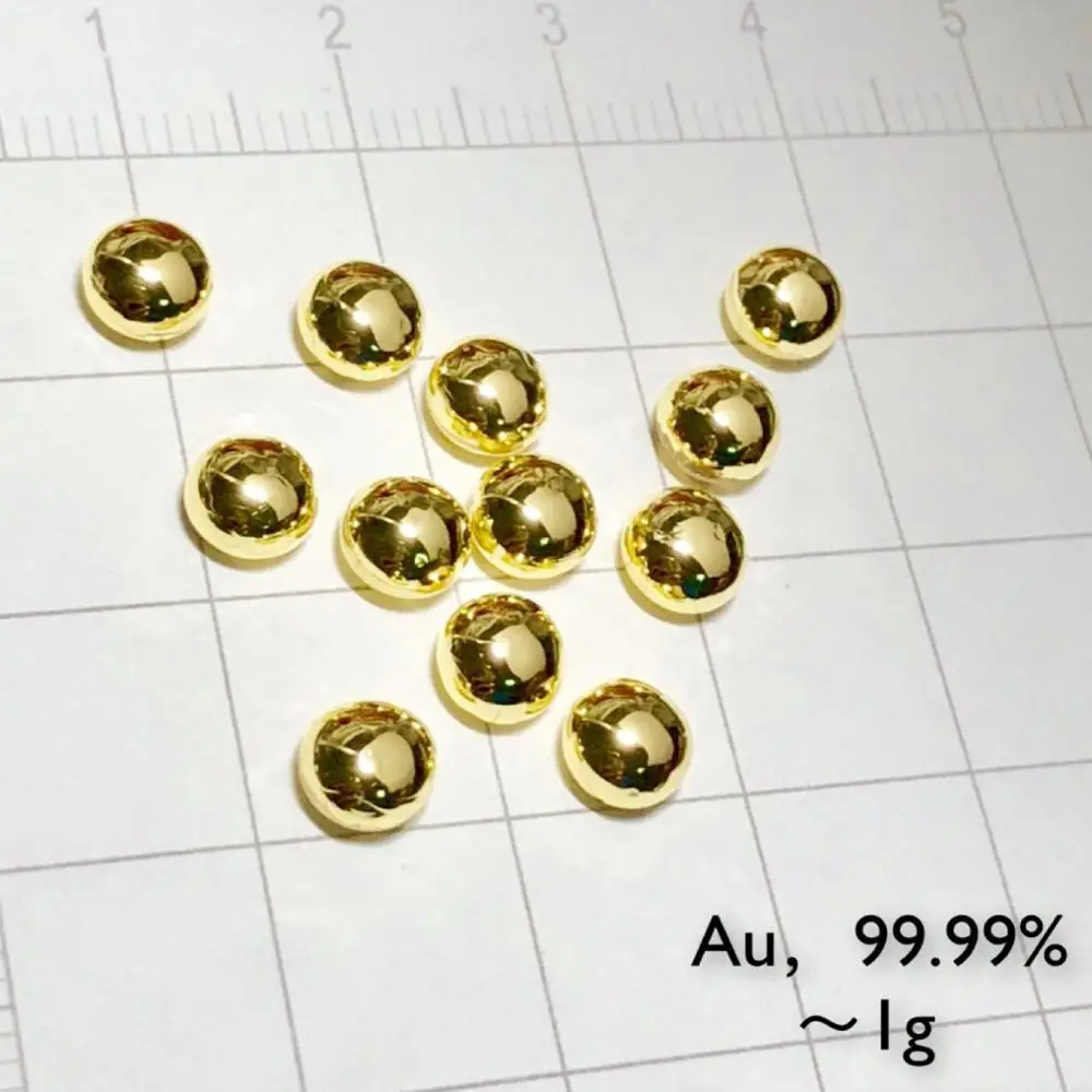 

solid Gold metal bead 1 gram 99.99% pure element 79 sample