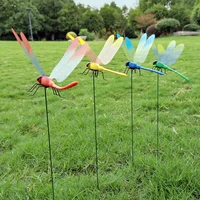 30481620450pcs artificial dragonfly stakes garden 3d dragonfly stick decoration wedding banquet party supply random color