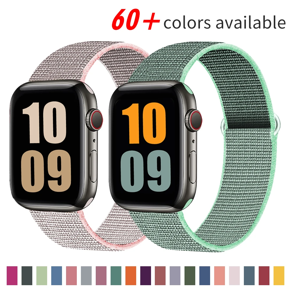 

Ремешок нейлоновый для Apple Watch Band 44 мм 40 мм 42 мм 38 мм, спортивный браслет для смарт-часов iWatch Series 5 SE 6 4 3 2 1