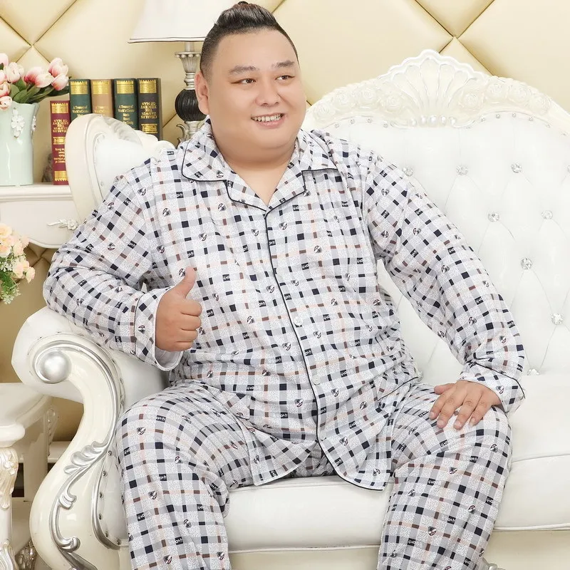 Новая распродажа 140 кг XXXXXL плюс размер хлопок пижамные комплекты мужские пижамы простые пижамы homme Повседневная Ночная одежда для мужчин - Цвет: PS5X-10