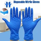 Синие нитриловые перчатки для пищевых продуктов, водонепроницаемые, без аллергии, для очисткикухнирезинырабочие перчатки-одноразовые перчатки, латексные перчатки