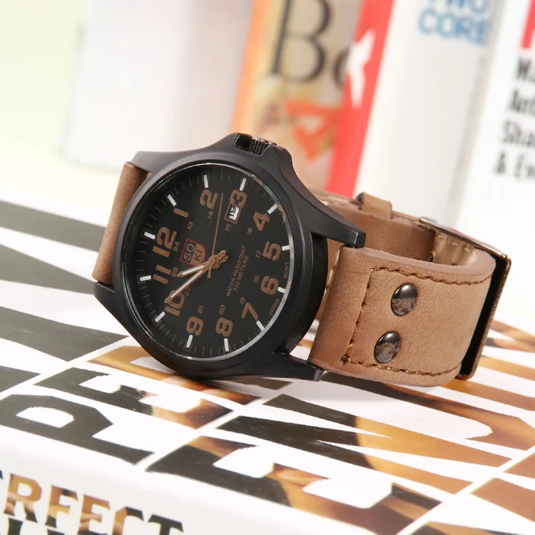 Мужские Винтажные классические часы мужские водонепроницаемые с кожаным