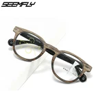 Очки для чтения Seemfly для мужчин и женщин, прогрессивные многофокальные пресбиопические очки с круглой текстурой древесины, с диоптриями ближнего и дальнего света