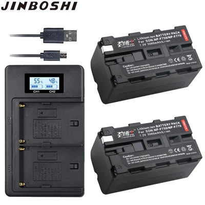 2X B and Charger 3 шт 7,2 V 5000 мА/ч, NP-F770 NP-F750 NP F770 NP F750 NPF770 литий-ионных батарей+ ЖК-дисплей Dual USB Зарядное устройство для sony CCD-RV100 DCR-TRU47E - Цвет: 2X B and Charger