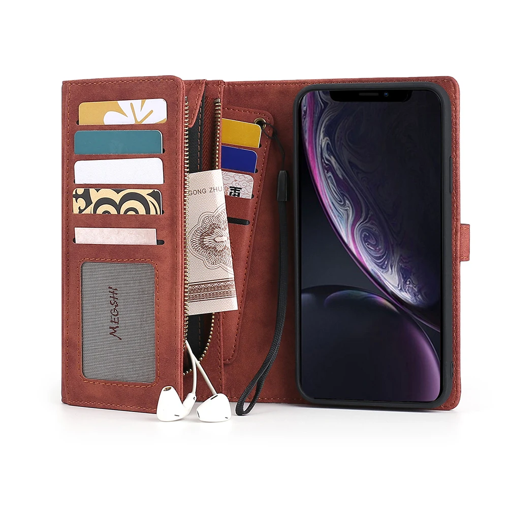 Huawei p30 Чехол-кошелек Премиум кожаный кошелек на молнии съемный магнитный