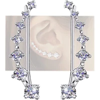1 pair suitable for women%e2%80%99s cartilage 7 crystal earmuffs hoop earrings zircon cz hypoallergenic pierced earrings