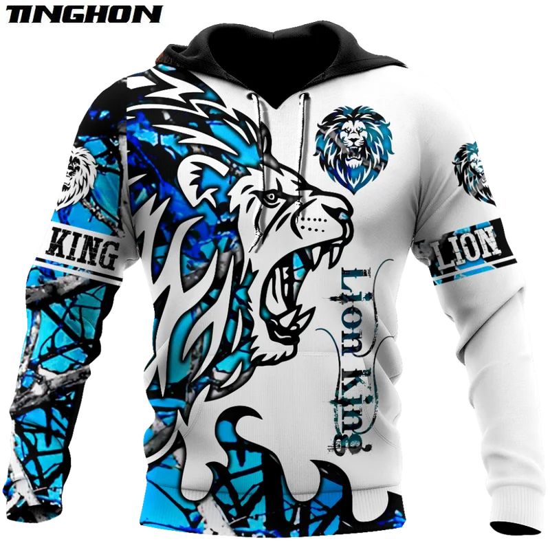 

Beautiful Lion blue Tattoo camo 3D Printed Mens hoodies Harajuku Streetwear Fashion Hoodie Unisex Jacket Pullover XS-7XL