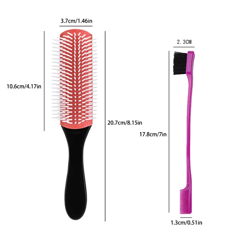 

3pcs/set Double-headed Eyebrow Brush Brow Comb Detachable Massage Comb Hairbrush