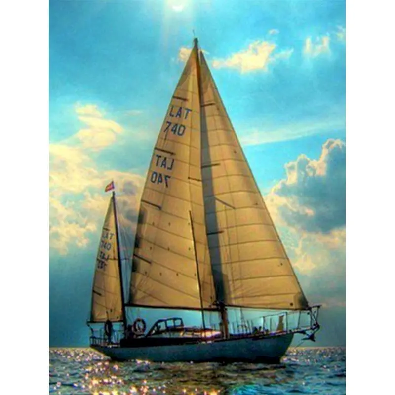 

Gatyztory Frame Sailboat DIY Painting By Numbers Animal Handpainted Oil Painting Canvas Colouring Home Decor