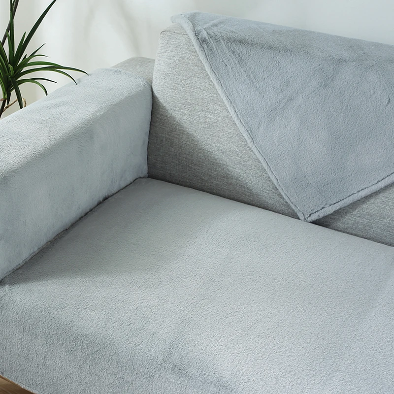 Зимнее теплое полотенце для дивана мягкий чехол в гостиную нескользящий