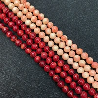 red synthetic coral spacer beads used in jewelry making pink round loose beads diy making bracelet necklace accessories size 7mm