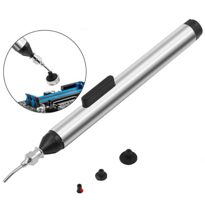 

Vacuum Sucking Suction Pen IC SMD Remover Sucker Pump IC SMD Tweezer Pick Up Tool Solder Desoldering With 3 Suction Headers