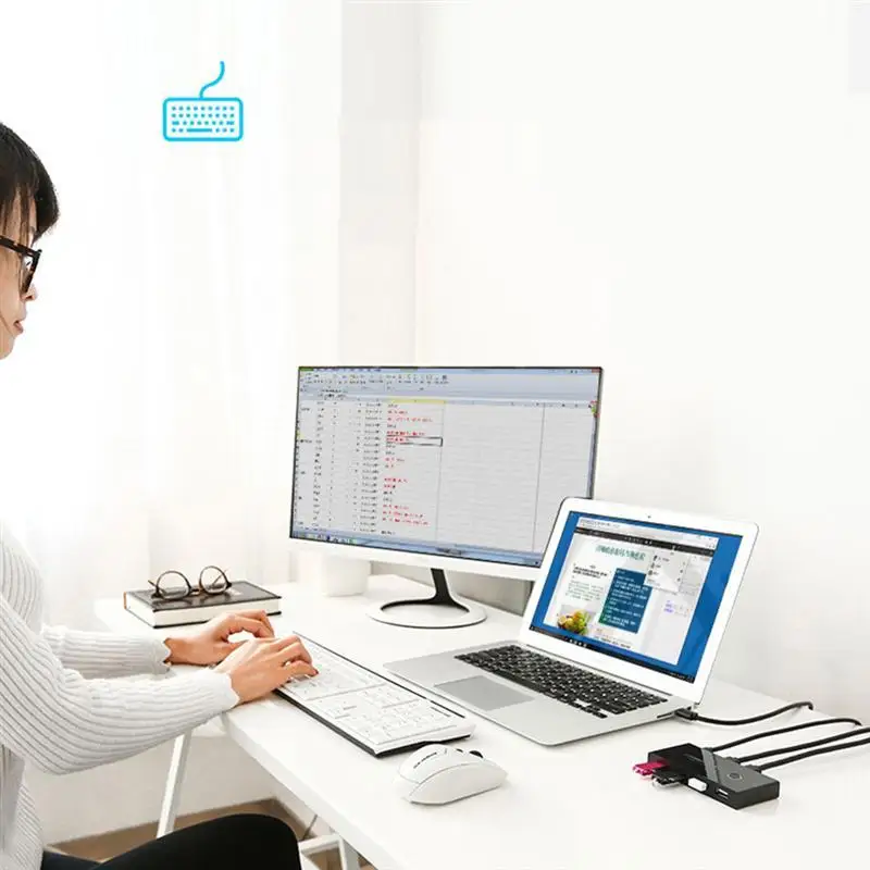 

USB 2.0 Switch Selector For Printer Scanner Keyboard Mouse USB 2.0 Switcher Box Computer Sharing Automatic Switcher
