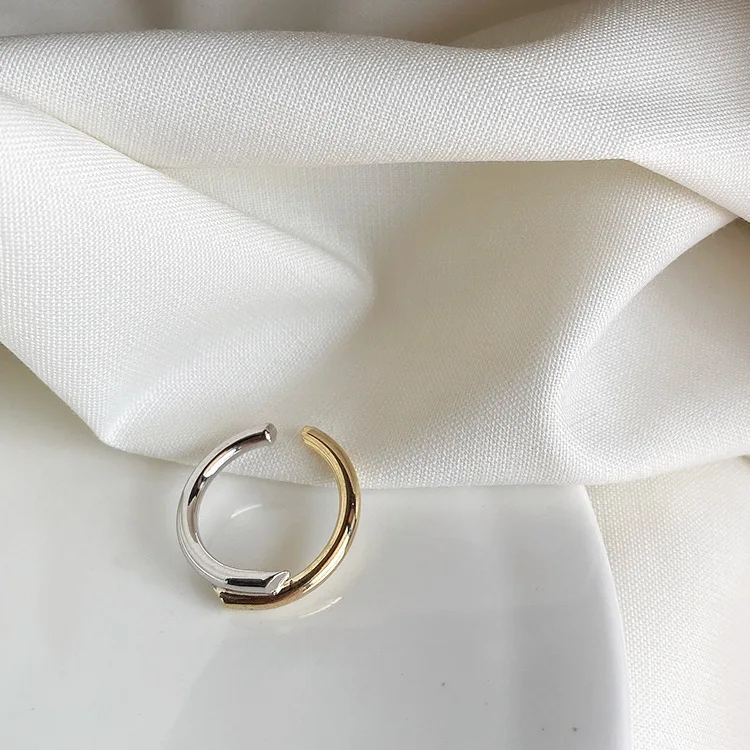 Корейское Новое шикарное простое Золотое золотистое двухцветное простроченное