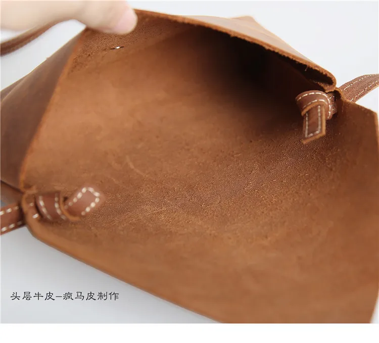 Сумка мессенджер из натуральной кожи Crazy Horse Женская Повседневная конверт с