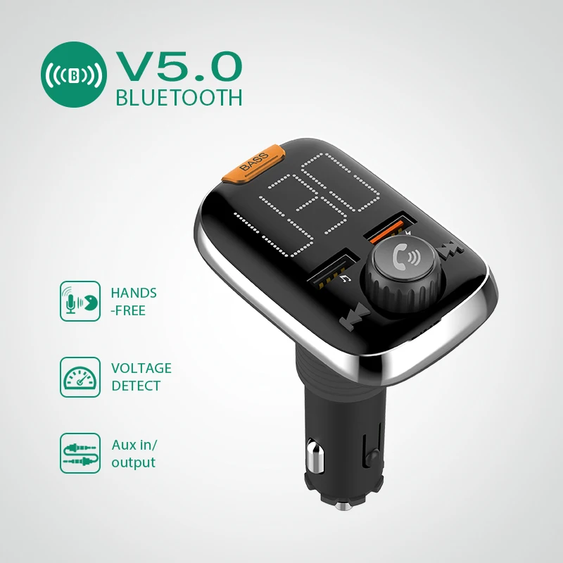 Автомобильный комплект громкой связи VANJEW Bluetooth fm передатчик USB быстрое зарядное