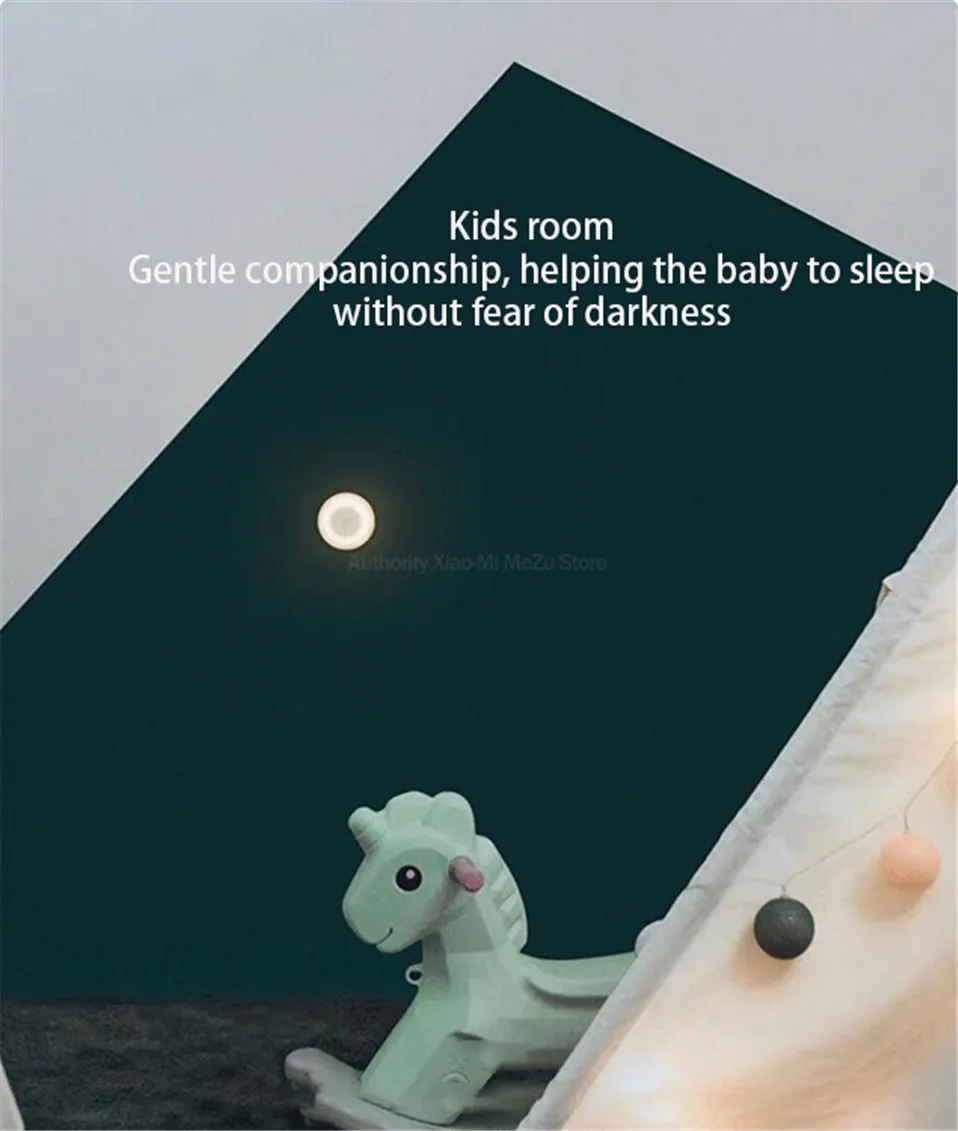 24H корабль Xiaomi Mijia светодиодный индукционный Ночной светильник 2 лампы Регулируемая яркость инфракрасный умный датчик человеческого тела с магнитной основой