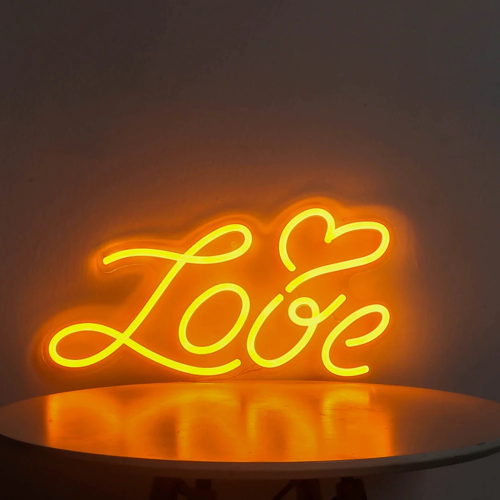 LOVE HEART Neon Sign Hand Writing Letters Valentine's Gift Lighting Up Neon Lamp for Bar Festival Party Wedding Kids Room Decor