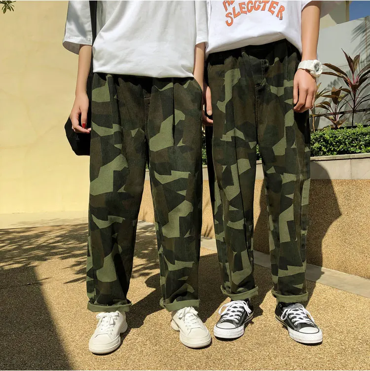 Летние модные брюки мешковатые Джоггеры для мужчин желтые камуфляжные