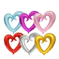 102050pcs 36inch hook heart shaped foil balloons wedding valentines day decoration i love you inflatable air globos supplies