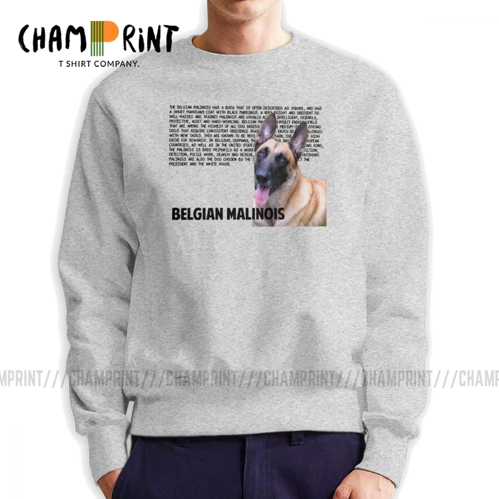 

Men's Malinois Belgian Dog Hoodies Cool Sweatshirts 100% Cotton Latest Pullovers Male