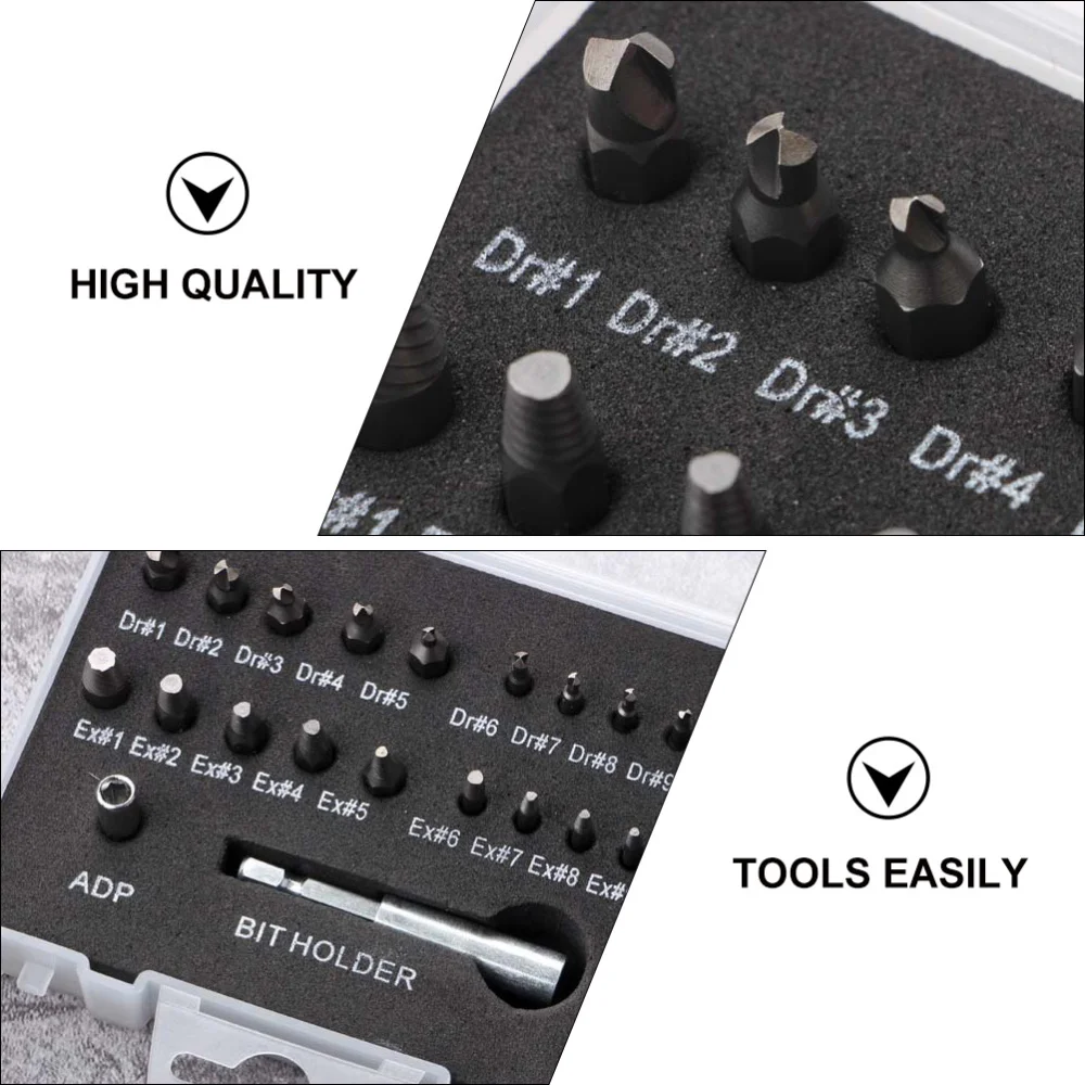 

22pcs Damaged Screw Extractor Broken Bolt Remover with Bit Holder Socket Adapter