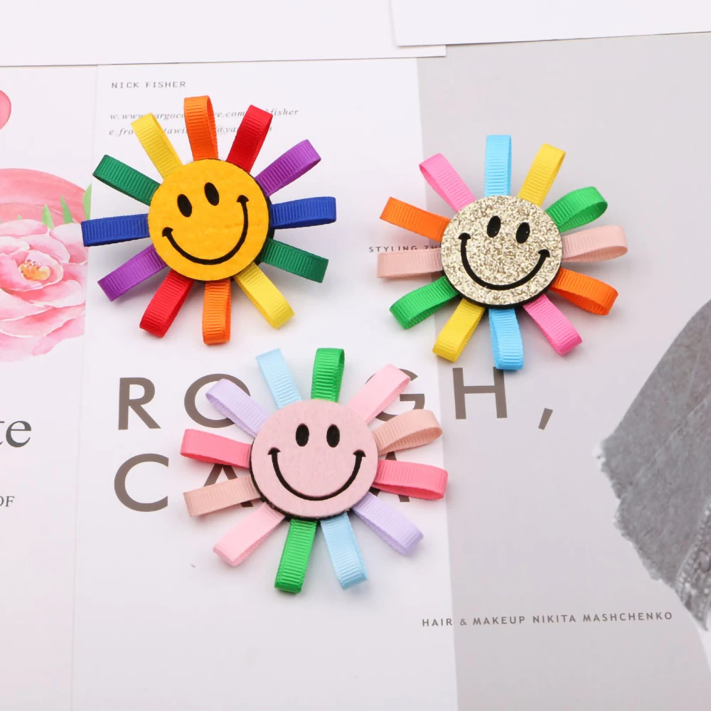 Комплект из 3 предметов с милым улыбающимся лицом брошь в виде цветка хлопковой